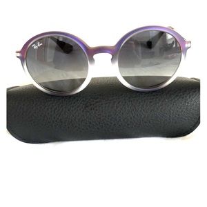 Ray Ban Purple Rounded Sunglasses